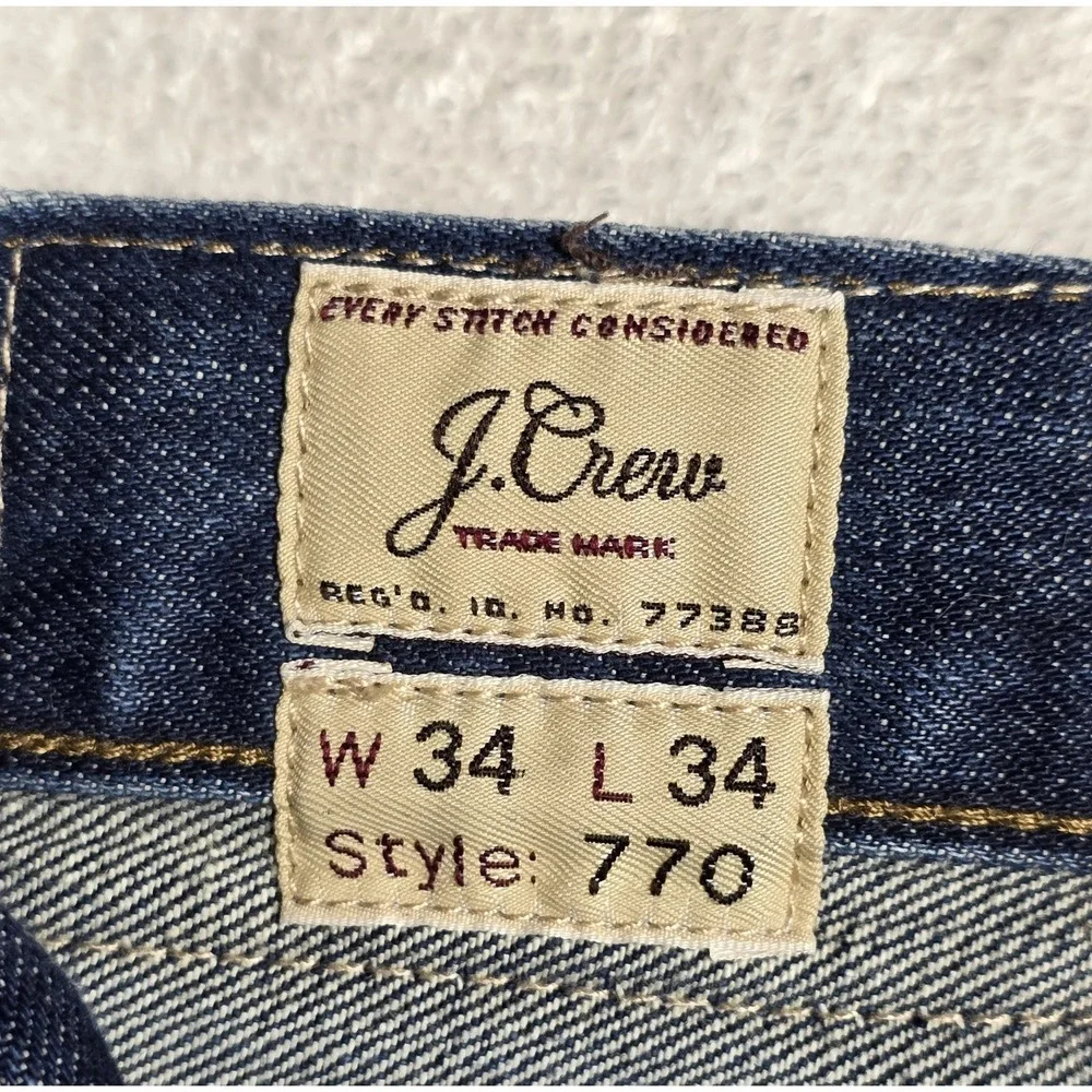 J Crew Style 770 Men's 34x34 Japanese Fabric Kaihara Denim Blue Cotton Jeans